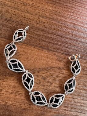 .925 Sterling Silver & Black Onyx Bracelet